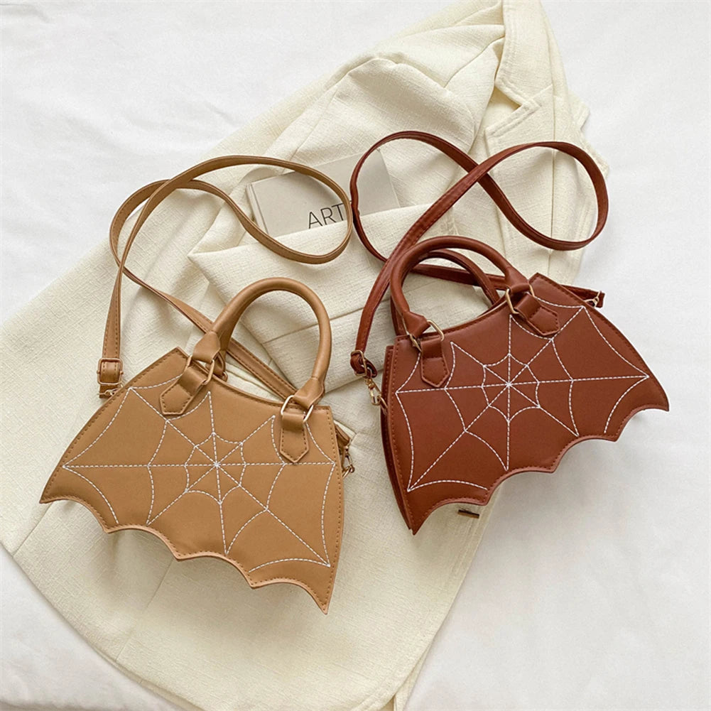 Women Small Shoulder Bag Bat Wing Ladies Top-handle Bags Creative Chic PU Leather Halloween Props Outdoor Shopping Bags