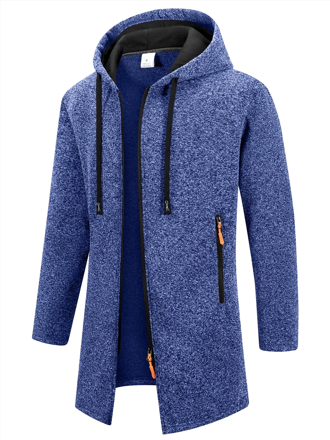 Autumn Winter Men's Hoodies Jacket Fleece Warm Zipper Hooded Sweatshirts Loose Casual Long Sleeve Coat Solid Color Outerwear