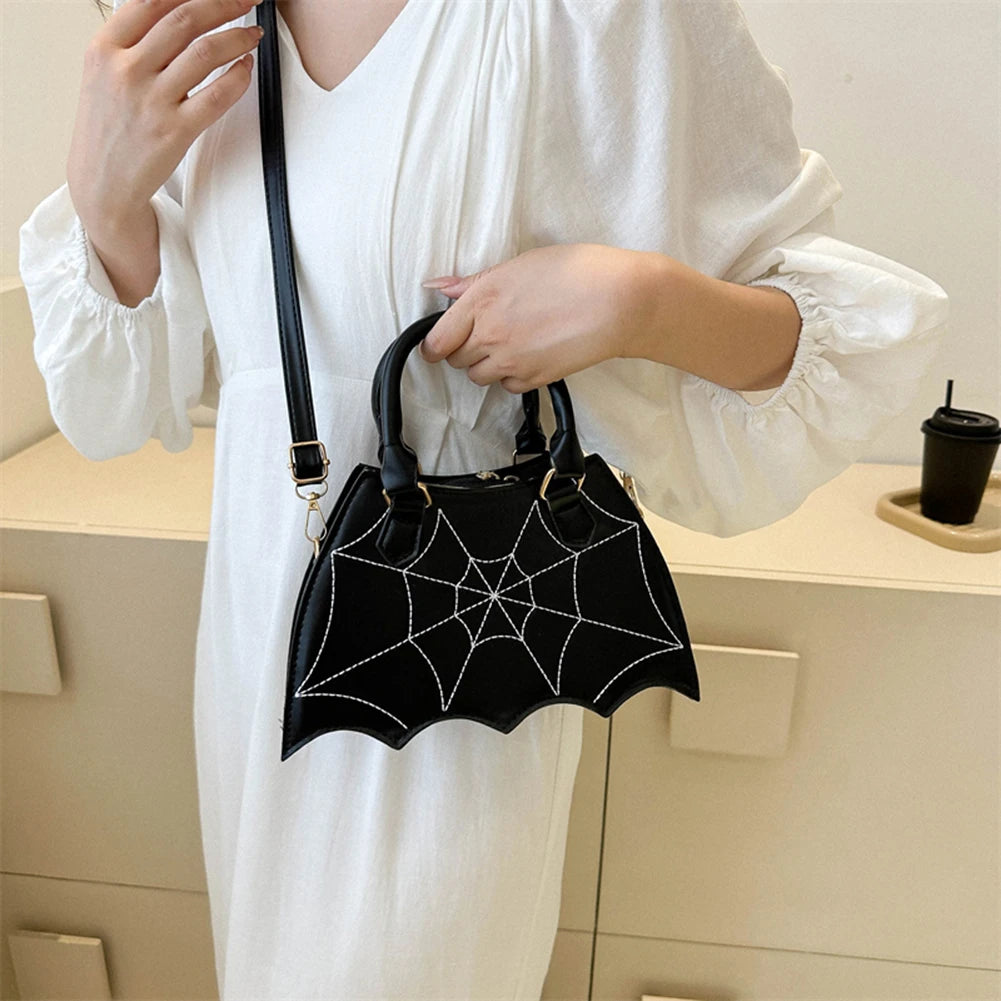 Women Small Shoulder Bag Bat Wing Ladies Top-handle Bags Creative Chic PU Leather Halloween Props Outdoor Shopping Bags