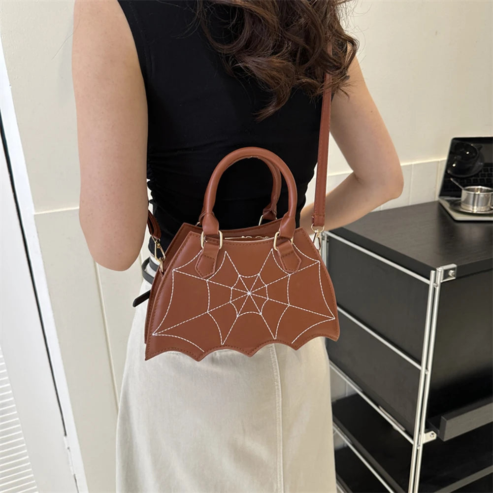 Women Small Shoulder Bag Bat Wing Ladies Top-handle Bags Creative Chic PU Leather Halloween Props Outdoor Shopping Bags