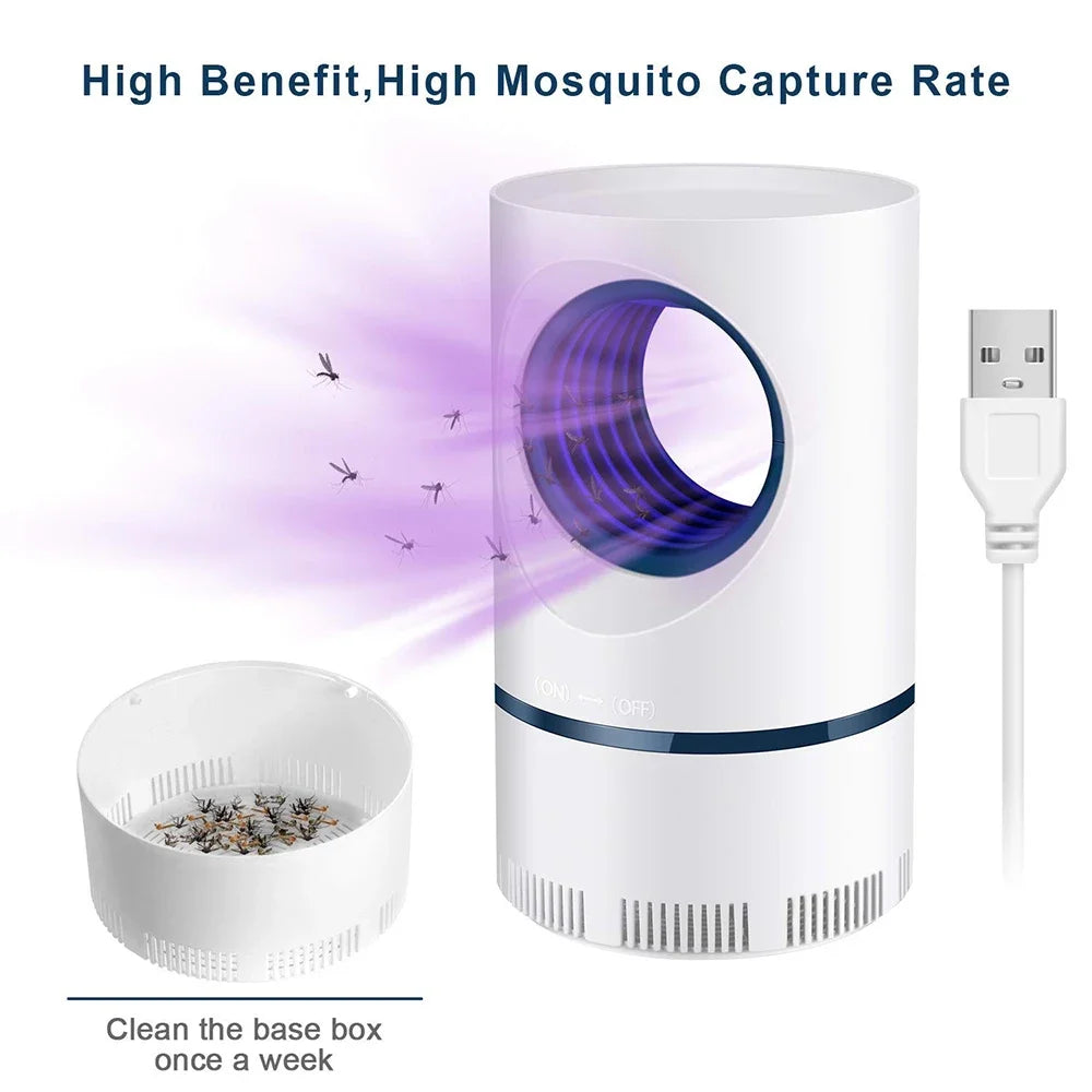 Electric Fly Bug Mosquito Insect Killer LED Light Trap Control Lamp Small Pest with USB Power Supply and Adapter