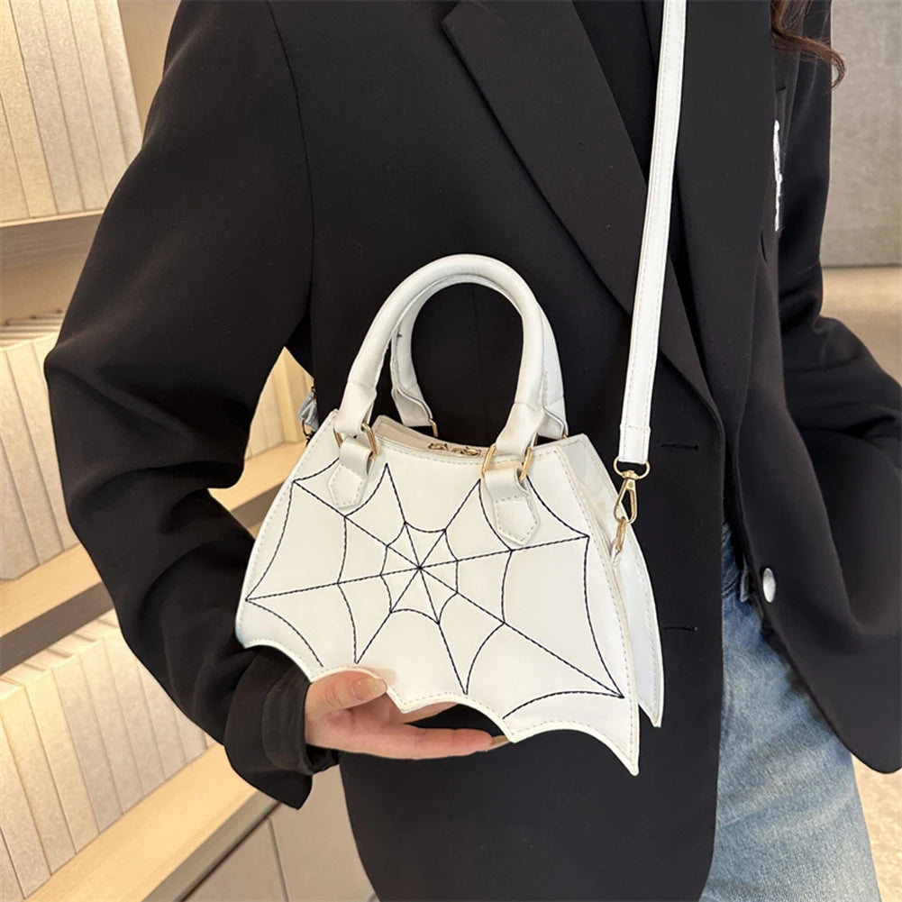 Women Small Shoulder Bag Bat Wing Ladies Top-handle Bags Creative Chic PU Leather Halloween Props Outdoor Shopping Bags